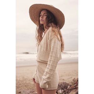 NWT Free People Declan Romper Sweater Set Cream